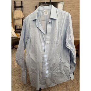 Brooks Brothers Classic Long Sleeve Light Blue Supima Cotton Dress Shirt Size 34